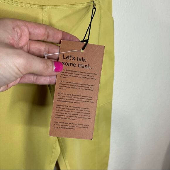 Girlfriend Collective High-Rise Thigh Pocket Compressive Leggings Yellow NEW XS - Picture 4 of 7